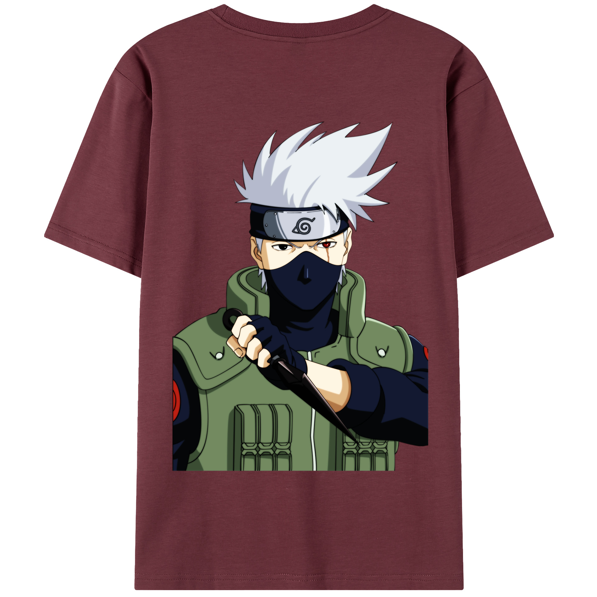 （画像用） NARUTO -ナルト- はたけ カカシ Hatake Kakashi 綿100％半袖Tシャツ（背面プリント）